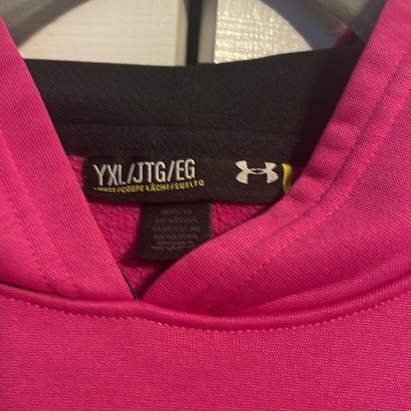 Under Armour kids dri-fit hoodie in magenta pink size youth XL - Picture 3 of 8